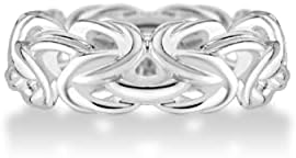 Talijanski prsten od 925 srebra s bizantskim obručem promjera 7 mm za žene izrađen u Italiji