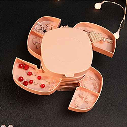 Rotirajuća kutija za nakit organizator ogrlica držač naušnica mali izvrsni pladanj višeslojna kutija za pohranu nakita poklon za ženu