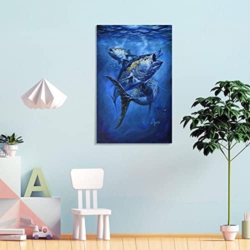 Zidni plakati plavi marlin riba slika riba umjetnička platna zidne umjetničke otiske za zid dekor dekor dekor spavaća soba pokloni