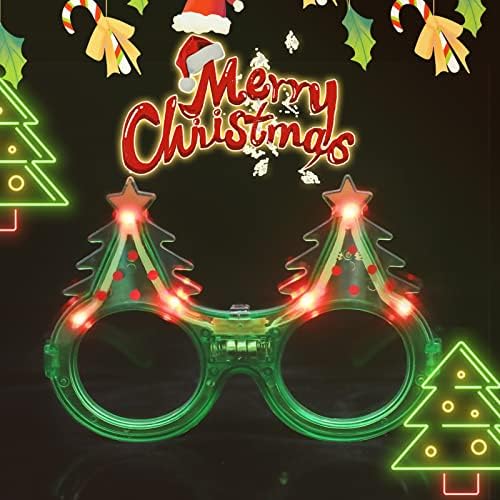 Karsaer 2 PCS božićno osvjetljavanje bljeskajućih naočala za zabavu, vođene sunčane naočale za zabavu