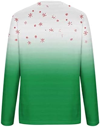 Ženske posade dukserice moda 2023 Nova godina božićni džemperi dugih rukava snježna pahuljica tisak Smiješna bluza