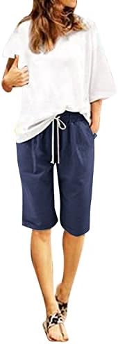 2023 Workion Shorts Womens s džepom, ljetni visoki struk plus veličine platne platnene hlače koje trče kratke hlače atletskih kratkih