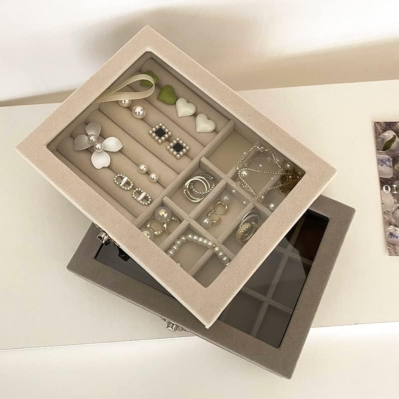Ekdspw kućište za nošenje s poklopcem nakita zaslon kutija za pohranu kutije za pohranu naušnice u narukvicu narukvica