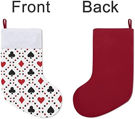 Poker kartice božićne viseće čarape čarape za božićne drveće kamin odmor za odmor dekor kuće
