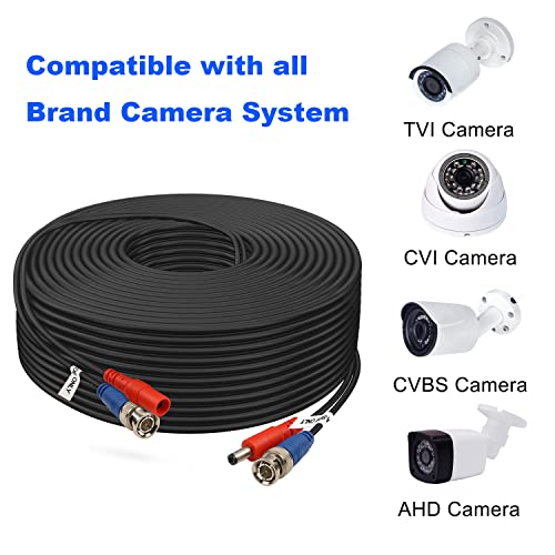 BNC kabel 200ft 4 pakiranje AIMYZII BNC Video napajanje kabel, All-in-One Video Security Capke kabel za CCTV kameru DVR sigurnosni