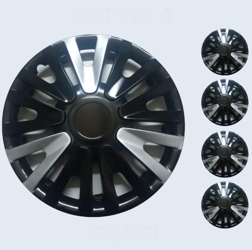 Copri set od 4 kotača od 13 inča srebrno-crne hubcap Snap-on odgovara Citroen