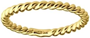 Prsten za bebe od srebra ili 14k zlata s presvučenom, uvijenom ili običnom vrpcom
