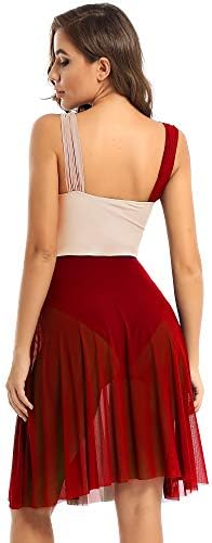 Yizyif ženske odrasle mrežice baleta suvremena plesna haljina lirička kostim leotarda