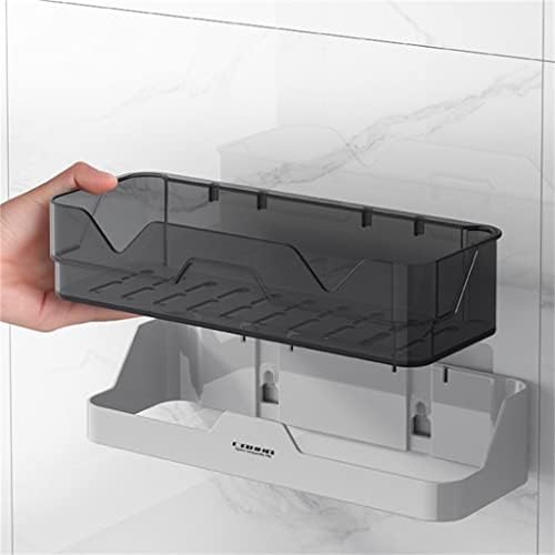 JKUYWX zidni nosač za kupaonicu za odlaganje šampona plastični stalak za pohranu kuhinja Organizator za kupaonicu bez bušilice