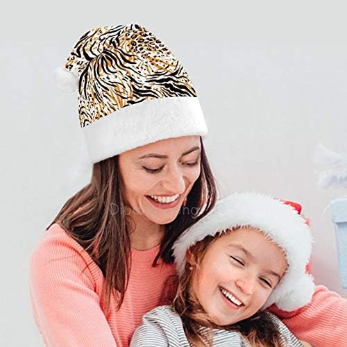 Božićni šešir Djeda Mraza, svečani šešir tigra leoparda za odrasle, udobni Uniseks Božićni Šeširi za novogodišnji kostim