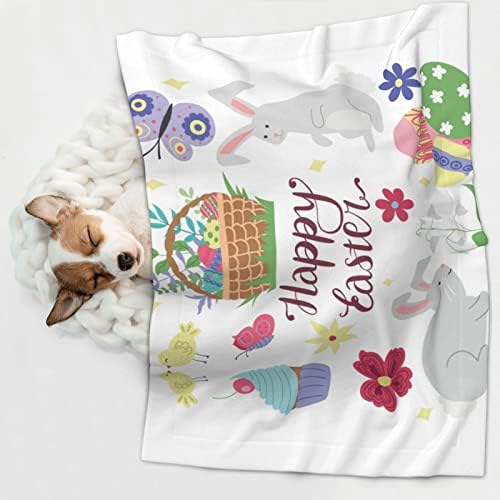 Sretni uskrsni lagani plišani ruski deke za kućne ljubimce meke flanelne prekrivače za pse mačke za djecu kauč kauč pokloni