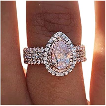 Nakit za žene prstenovi bijeli prsten poklon ručno izrađen vjenčani rez nakit vjenčani kamen luksuzni podesivi dragi kamen