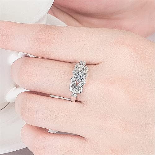 Akrilni prstenovi veličina 6ND prstenovi za žene modni prsten izvrsni cirkonski prsten dijamantni vjenčani prsten s cvijetom