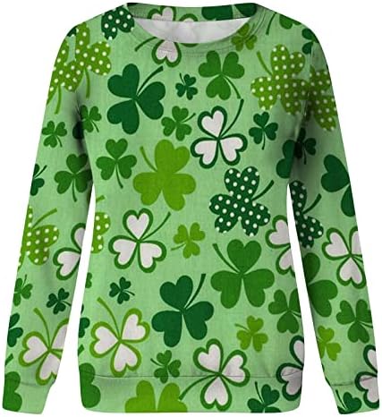 St Patricks Dan Majica za žene Slatke šamrocks grafičke majice dugih rukava dukserice za odmor vrhovi tinejdžeri