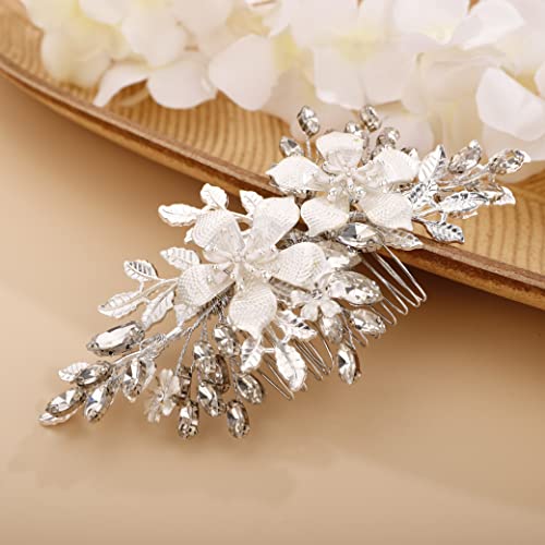 Naknade vjenčani cvijet kristalni češalj za kosu vjenčani list rhinestone bočni češalj za kosu Vintage veliki cvijet ručno izrađeni