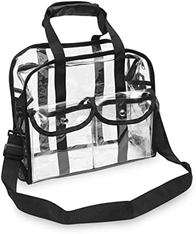 Prozirna torba-12.6.12 prozirna torba za stadion, prozirna vodootporna plastična glasnička torba s ručkama, naramenicom i džepovima,