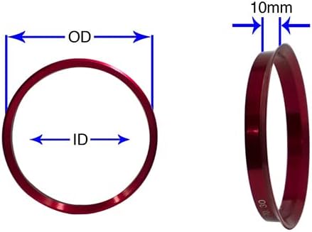 Pribor za kotače Set dijelova od 4 središnjeg prstena 72,56 mm OD do 60,1 mm id glavčine, metal