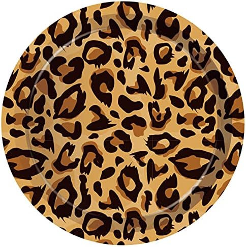 Leopard Party pribor, ukrasi za rođendan, uključujući tanjure za jednokratnu upotrebu, deserte, šalice, salvete, odjeću za stol, balone,