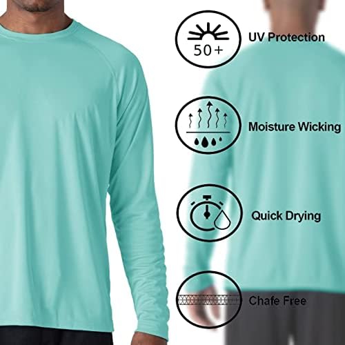Kefitevd muški UV zaštita od sunca UPF 50+ košulje Work Dugi rukavi SURS SURUOUT ​​Brza suha košulja za planinarenje ribolove plivanja