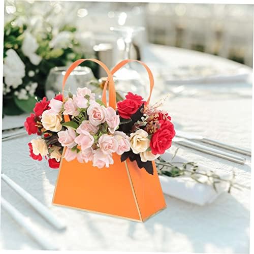 8pcs prijenosna Cvjetna kutija cvijeće narančasta posebna papirna poklon kutija prozirne torbice
