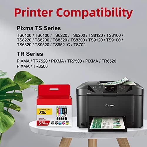 Tiskan tinta 280 280 281 Kombinacija za Canon Ink 280 i 281 PGI-280XXL CLI-281XXL patrone kompatibilne s Cannon TR8520 TR7520 TR8620