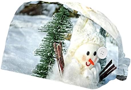 Niaocpwy zimski snjegović Božić Božić Slatka kapu s gumbom, modni bouffant pilinga za žene muškarce, 2 pakiranja