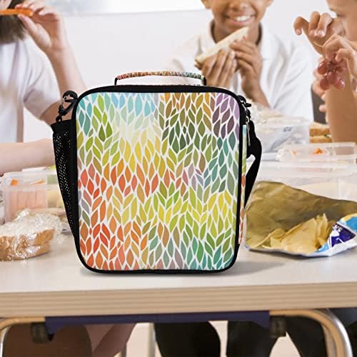 Izolirana torba za ručak u apstraktnom šarenom uzorku prijenosni hladnjak za ručak od 6,5 l za žene, muškarce, djecu, školu, ured,