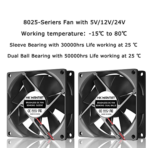 2PCS HKWANTAT LAVESE LIJEVA DC COOLING 80 mm ventilator 12V 8025 80x80x25mm 2-pin