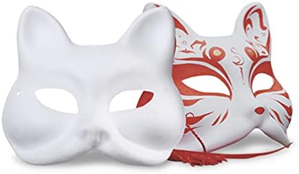 3pcs Kitsune maske od lisice prazan papir ručno oslikana mačka pola lica 9 maske za životinje maske za lice lisica kostim kostim Japanski