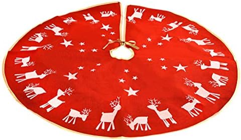 ABAODAM ELK Tisak božićnog drvca suknja Linen Xmas Tree Pregača Božićni dekor koristio za slavlje Božića