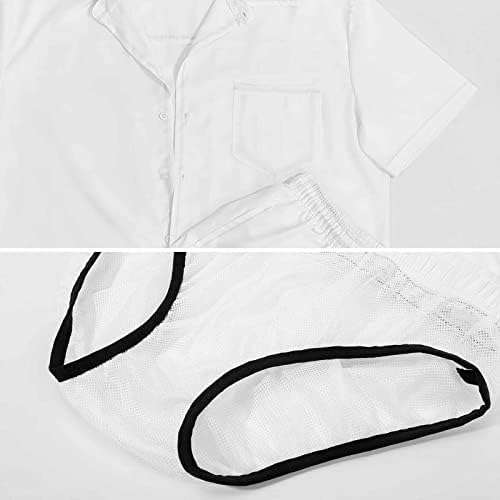 WeedKeycat japanski ramen rezanci muške odjeće za plažu 2 komada Havajski gumb Donji majica kratki rukavi i kratke hlače setovi prtljažnika