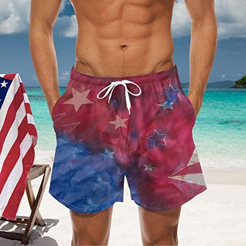 4. srpnja muške grafičke kratke hlače struka struka američke zastave tiskane kratke hlače s džepovima