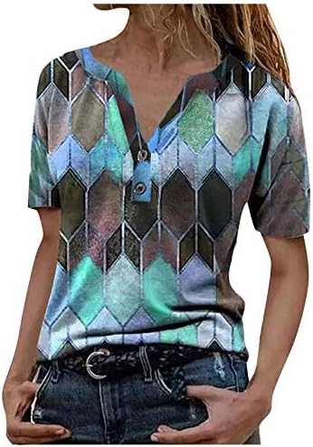 ženska košulja s gumbima od argaila, opuštena ljetna košulja kratkih rukava