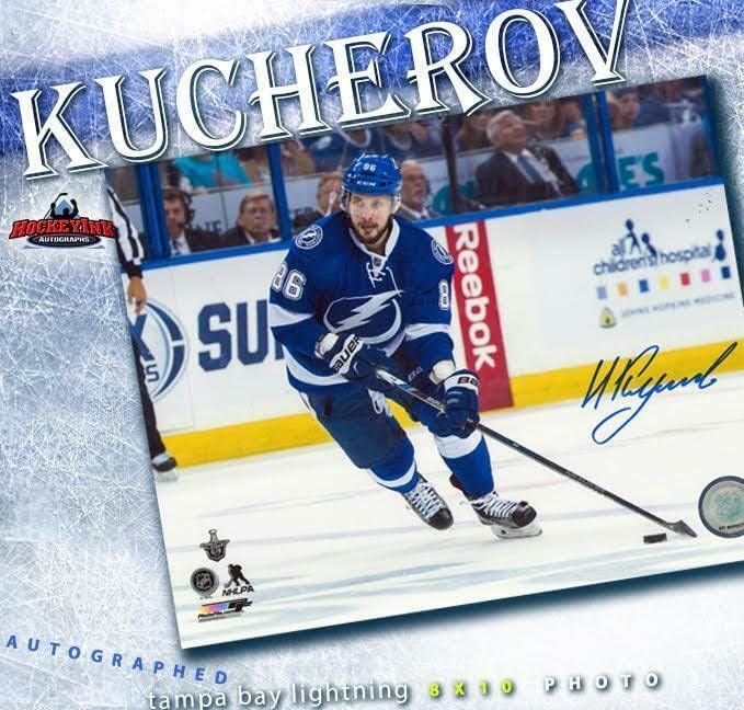 Nikita Kucherov Autografirani Tampa Bay Lightning 8 x 10 Fotografija - 70093 - Autografirane NHL fotografije