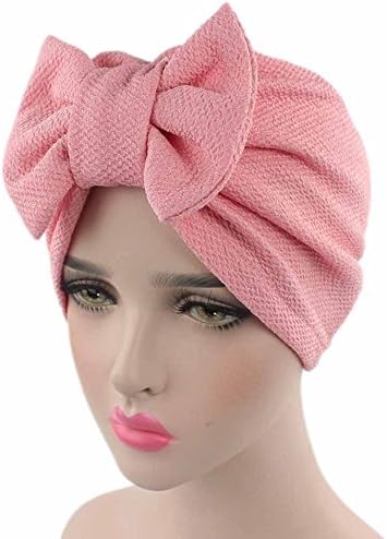 Ženski turban za omatanje, jednobojna kapa za kemoterapiju s mašnom, muslimanska pokrivala za glavu, Vintage ženske široke kape za