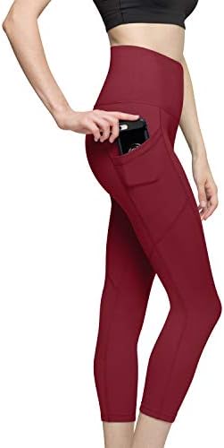 Brooklyn + JAX Womens Visoki struk s 3 džepa - hlače za trening joge za kontrolu trbuha - 7/8 duljina 25 'inseam