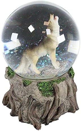 Ebros plemenski mjesec duh zavija usamljeni vuk sjaj vode vode kolekcionarska figurica 6,5 ​​visoka tajanstvena divljina životinja
