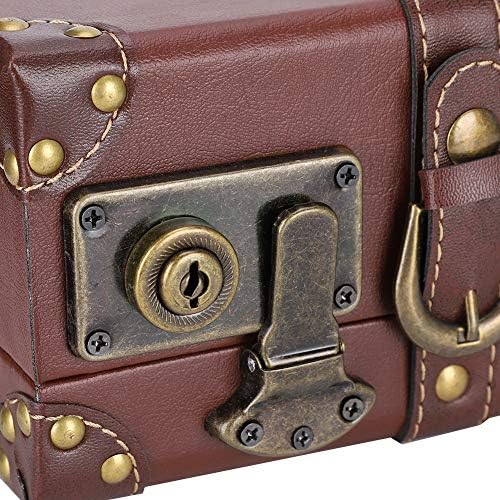 AUHX retro ručni kofer, kutija za odlaganje, 44,5 cm × 23cm × 11,7 cm smeđe izdržljivi europski stil za ukras za pohranu kolekcija