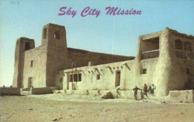 Misija Acoma Pueblo, razglednica New Mexico