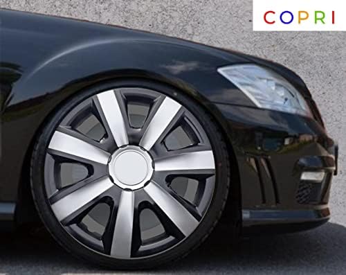 Copri set od poklopca od 4 kotača od 13 inča srebrno-crne hubcap Snap-on odgovara Toyota Corolla