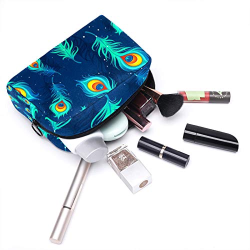 Toaletna torba kozmetička putnička šminka organizator vrećice vrećice s patentnim zatvaračem ukrasni paunski perje uzorak za putničke