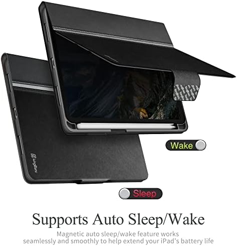 Kingblanc iPad Mini 6 Slučaj s držačem olovke, Veganski kožni pametni poklopac s automatskim butkom/spavanje, višestruki kut gledanja,
