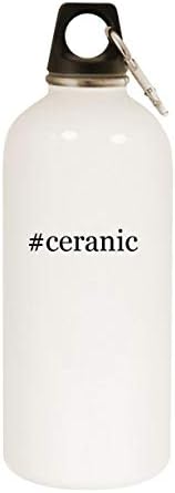 Proizvodi Molandra ceranic - 20oz hashtag boca od nehrđajućeg čelika s bijelom vodom s karabinom, bijelom
