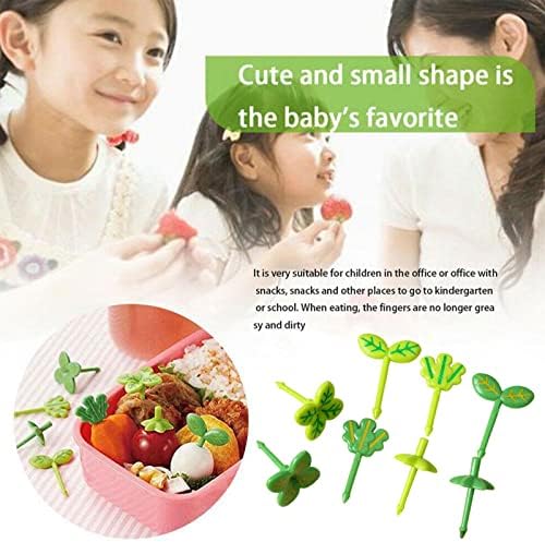 Zeleni listovi oblikuju voćne Forks Kids Abs Plastic Fork za kutiju salata za torte, pribor za ručak BENTO