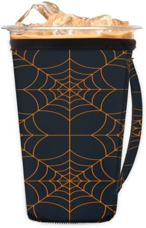 Halloween Spider Web uzorak 16 rukav za ledenu kavu za višekratnu upotrebu s ručicom Nepren šalica za čašicu za sodu, latte, čaj, pića,