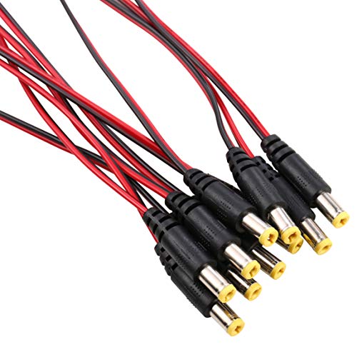 UHPPOTE DC Power Pigtail muški kabel 22AWG DC 2,1 mm priključak za konektor utikač utignut olovo za CCTV DVR nadzorni video sustav