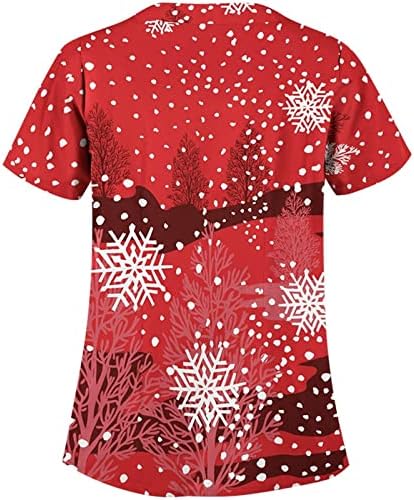 JJHAEVDY   Božićne vrhovima za žene, smiješne majice s V-izrez velikih dimenzija, radna uniforma, majice s džepovima, uniforma medicinske