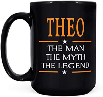 Theo Ime poklon šalica - Theo the Man Mit Legenda - Crna šalica 11oz