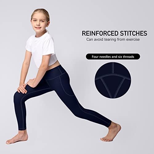 Yoga Active Taggings za djevojčice s 2 džepa - Dječji trening joga hlače za atletike
