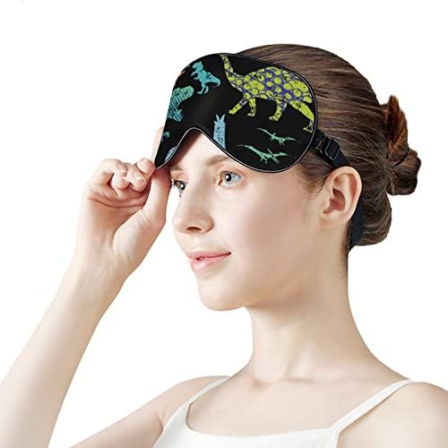 Grunge Dino Dinosaur Sleep Eye maska ​​za oči za oči s podesivim remenom zavenjivačima za putovanja zrakoplovom